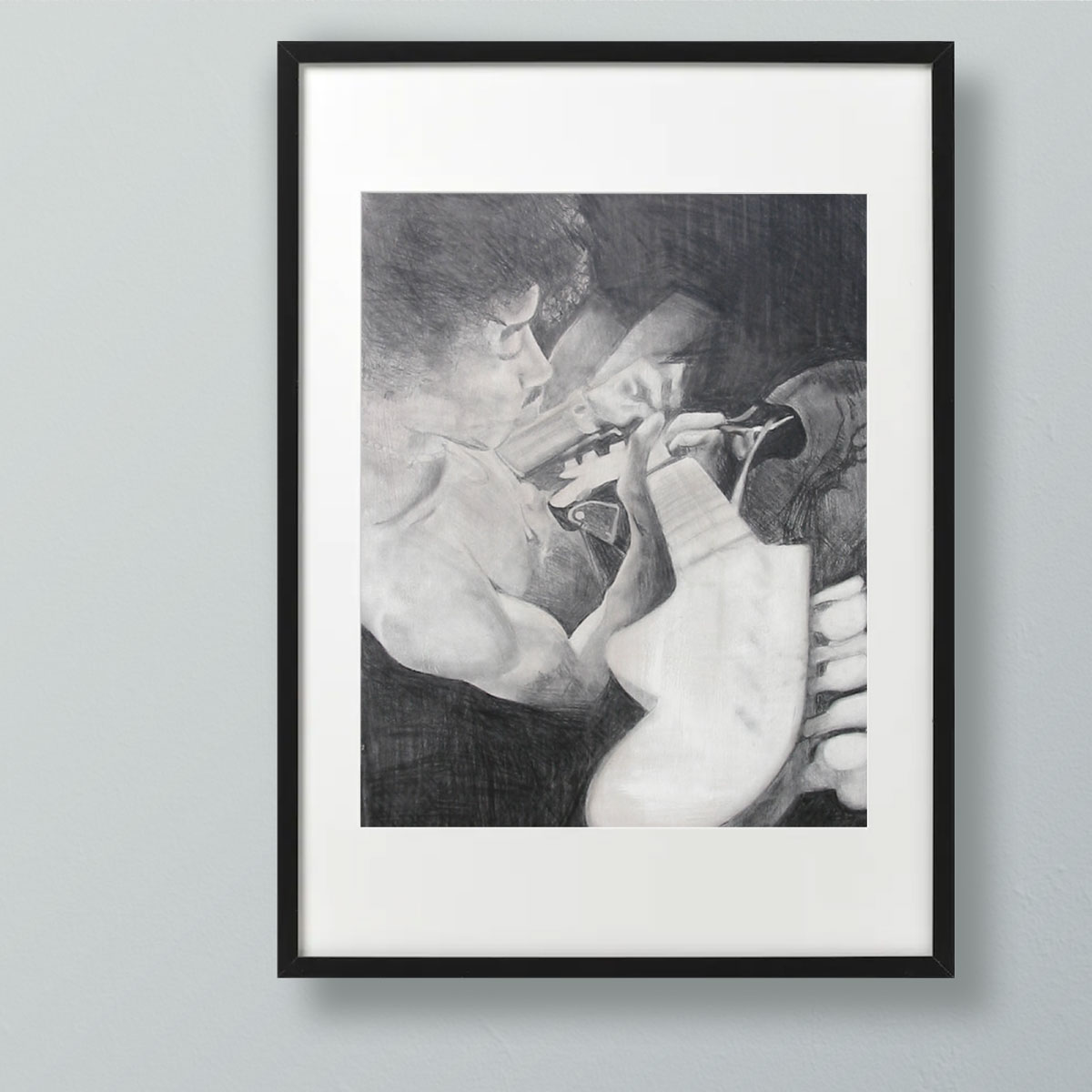 Jeremie Cornelissen pencil portrait Jimi Hendrix