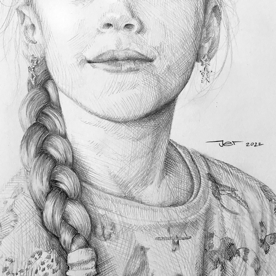 Portrettekening detail mond