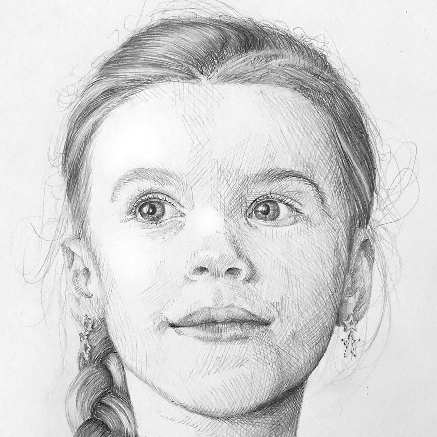 Portrettekening detail ogen