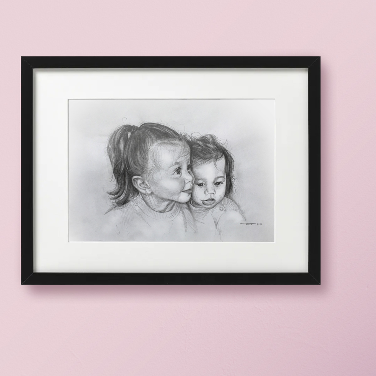 Portrettekening laten maken van kleinkinderen